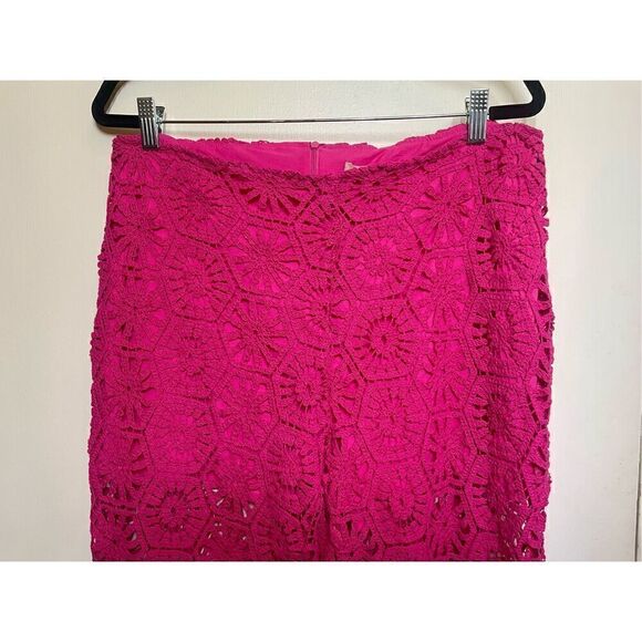 H&M straight leg crocheted hot pink pants size L - Picture 9 of 16